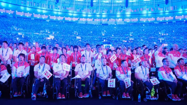 里約殘奧會閉幕式上的日本代表團運動員(18/9/2016)
