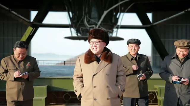 金正恩在视察时表示，开发和利用太空是朝鲜的国家重点事业。