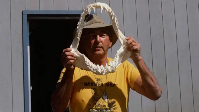 Benchley memfokuskan ceritanya pada karakter Frank Mundus, salah satu nelayan pemburu hiu.