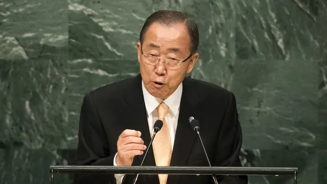 د ملګرو ملتو سرمنشي چې په وروستي ځل سرمشریزې ته وینا کوي.