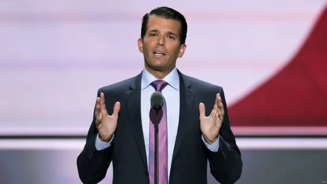 美国共和党总统候选人特朗普的长子将叙利亚难民比作彩虹糖果，引发社交媒体上很多人的批评。