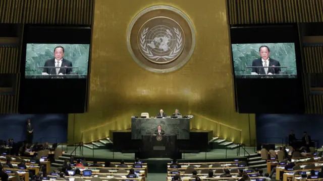 朝鲜外长李勇浩在联合国大会发言