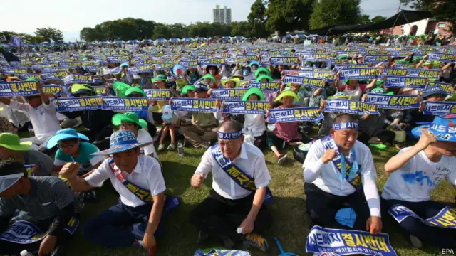 星州郡居民抗议部署萨德反导弹系统