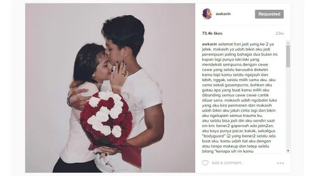 Awkarin dianggap terlalu mengumbar kemesraan.