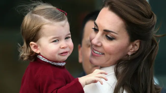 凯特王妃与夏洛特公主在加拿大机场