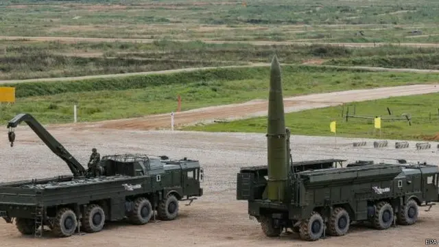 伊斯坎德尔系统射程长达700公里，可以直接打到德国首都柏林。（资料图）