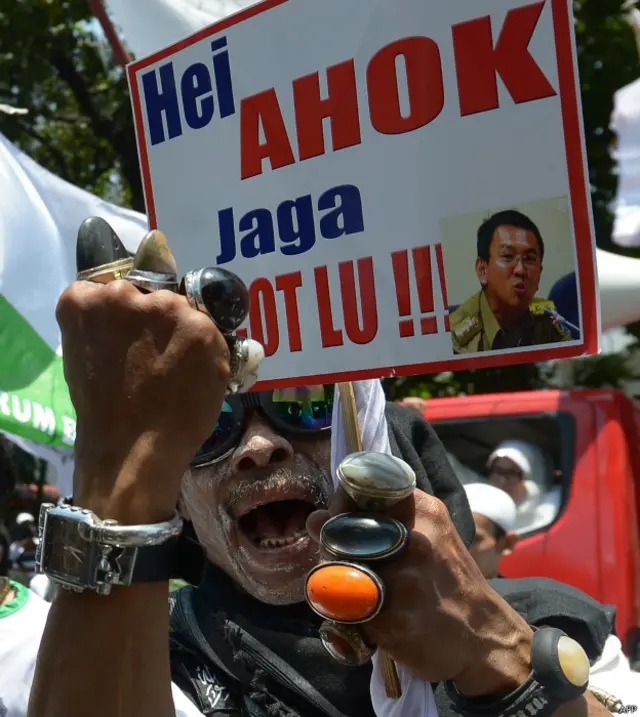Unjuk rasa FPI menolak kepemimpinan Ahok, 24 September 2014.