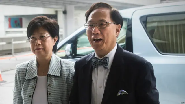 香港前行政长官曾荫权与夫人（资料照片）