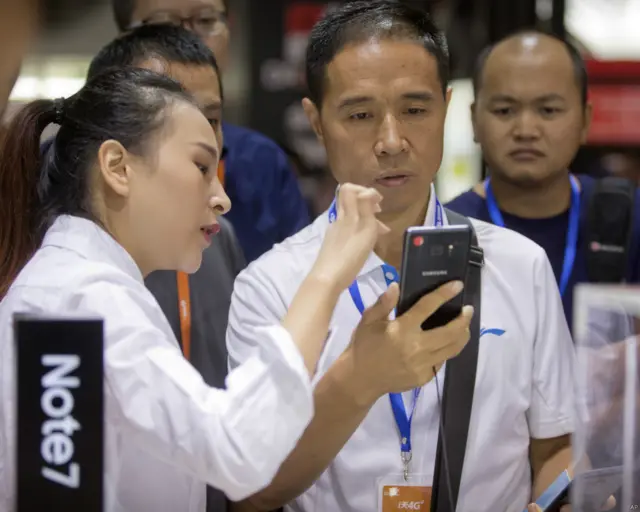 三星宣布召回在中国大陆地区销售的全部19万台Note7手机。