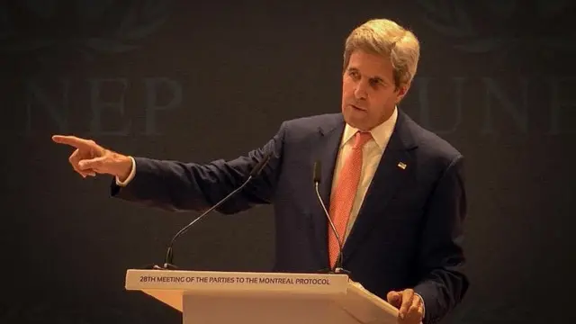 وزير الخارجية الأمريكي، جون كيري، حث الوفود على التوصل إلى اتفاق طموح