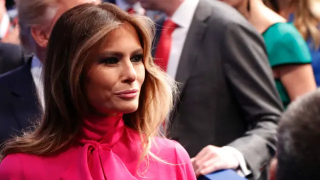 資料圖片：美國共和黨總統侯選人特朗普妻子梅拉尼婭