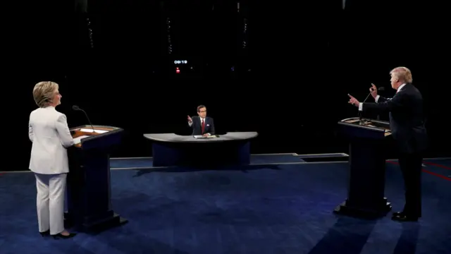 希拉里和特朗普在第三场辩论中