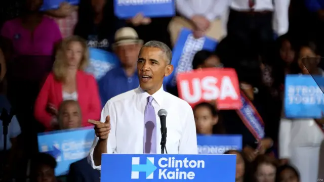 美國總統奧巴馬表示，共和黨總統候選人唐納德·特朗普聲稱他可能不會接受大選結果的說法是「危險的」