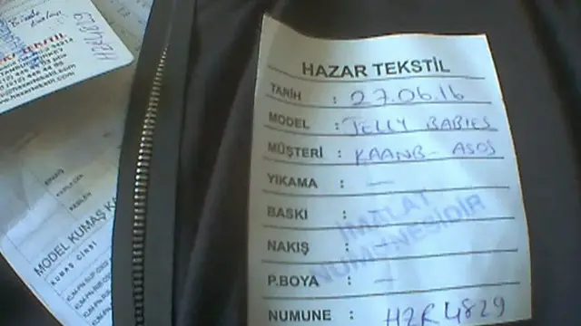 Salah satu sampel milik Asos buatan pabrik asal Turki.