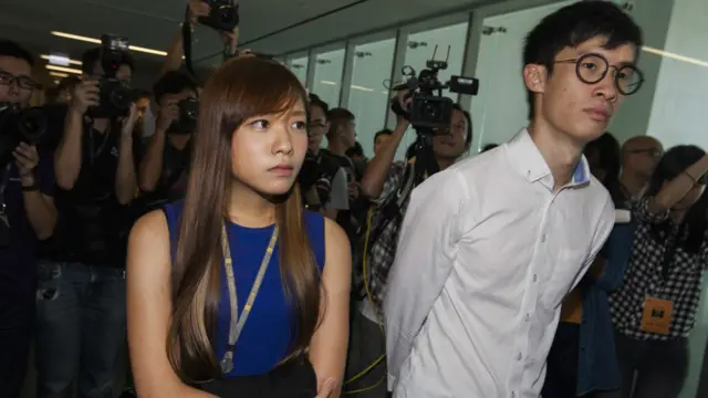 香港立法会议员游蕙祯、梁颂恒。