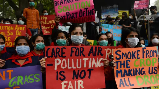 印度德里与北京一样深受雾霾之苦，民众走上街头要求清洁空气