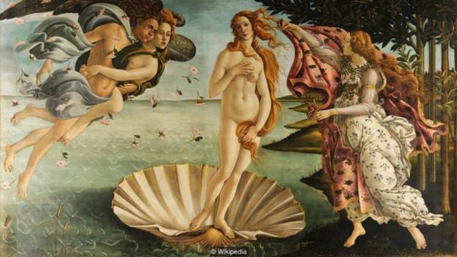 波提切利在“维纳斯的诞生”中所描绘的阿佛洛狄特可能是地中海周围各种生育女神的组合（图片来源：维基百科）