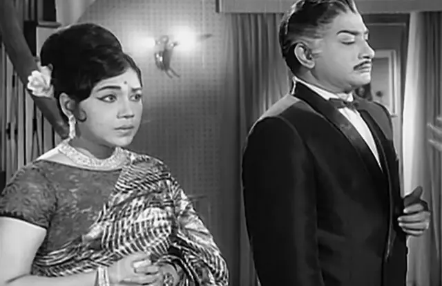 உயர்ந்த மனிதன் படத்தில் சிவாஜி கணேசன், சௌகார் ஜானகி