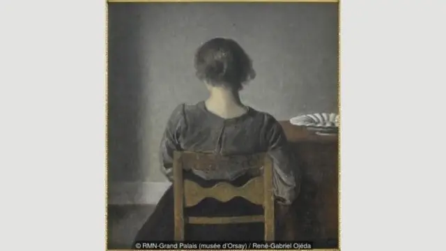 Rest (1905) adalah contoh unik lukisan Hammershøi yang memproyeksikan ketenangan dan kehangatan.