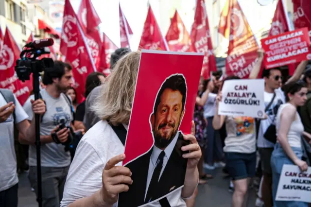 Can Atalay'ın serbest bırakılması talebiyle Haziran 2023'te düzenlenen bir gösteri 