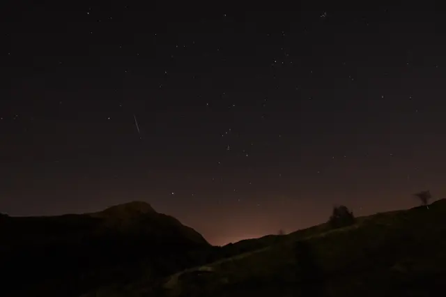 Meteor shower above Arthur's Seat