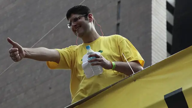 Rogério Chequer durante protesto na avenida Paulista