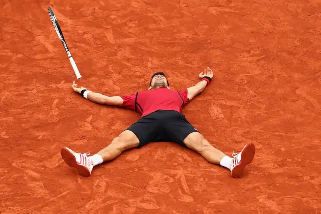Novak Djokovic en Roland Garros en 2016.
