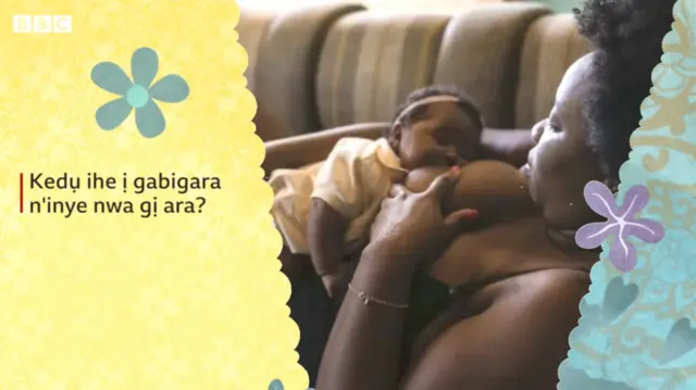 Nwaanyị na-enye nwa ara