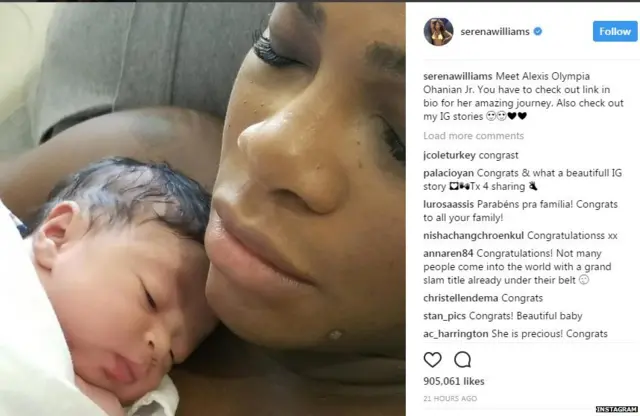 सरीना विलियम्स, टेनिस, ग्रैंड स्लैम, सोशल मीडिया, इंस्टाग्राम, ओलंपिया, गर्भवती