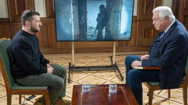 President Volodymyr Zelensky and John Simpson