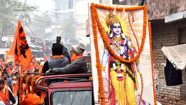 રામ મંદિર માટે ફાળો ભેગો કરવા માટે વિશ્વ હિંદુ પરિષદનું અભિયાન (2021ની તસવીર)