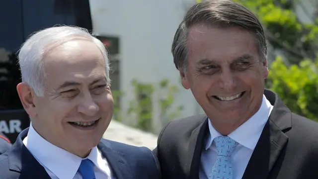 O primeiro-ministrocomo apostar na large seine on lineIsrael, Benjamin Netanyahu, e o presidente do Brasil, Jair Bolsonaro