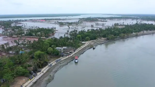 Vista aérea del delta de Sundarbans