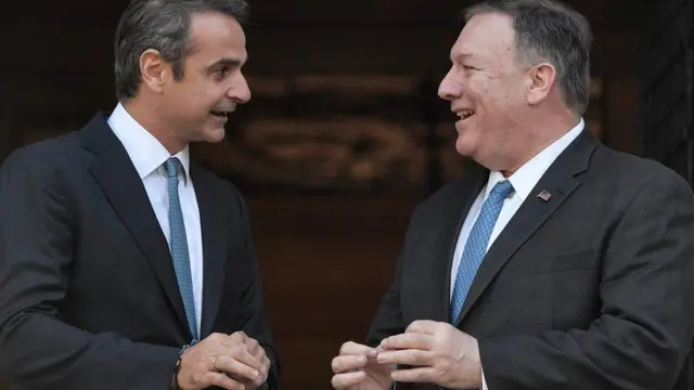 Yunanistan Başbakanı Miçotakis ile ABD Dışişleri Bakanı Pompeo Atina'da bir araya geldi.
