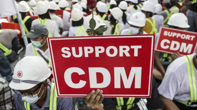 protes di Yangon, Myanmar, kudeta, militer