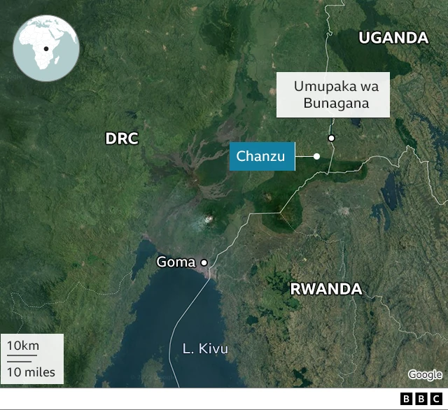 Ikarita yerekana Chanzu muri DR Congo