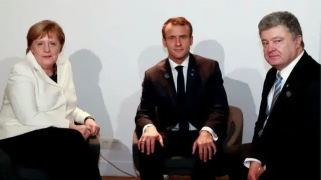 Меркель, Макрон та Порошенко