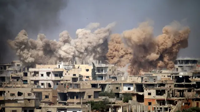 Bombardeo en Siria.