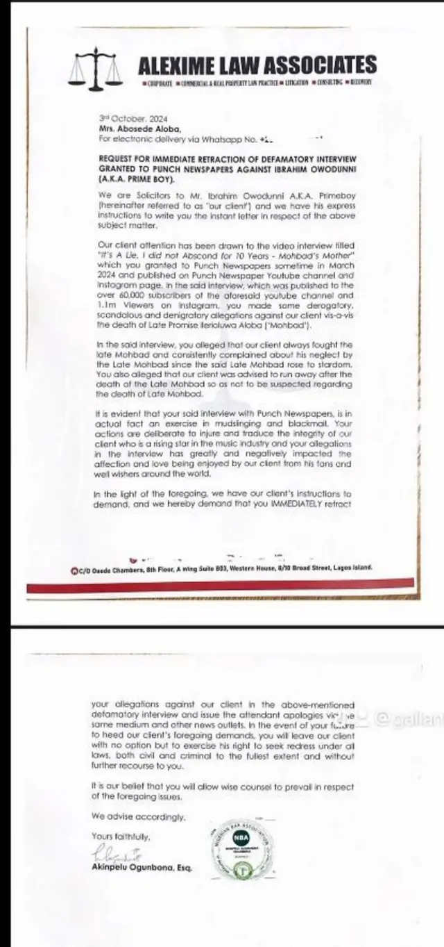 Apá kan lẹta Primeboy naa ree