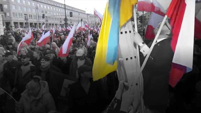 Акція протесту із польськими прапорами