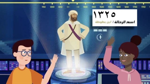 Une image illustrant une leçon de Dars montre deux jeunes : un garçon aux cheveux bruns, portant un haut orange et des lunettes bleues, et une fille aux cheveux bruns coiffés en chignon, portant un sweat à capuche rose. Tous deux ont une main levée. Au milieu, un homme vêtu de beige.