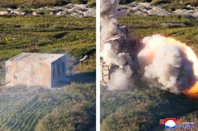 김정은 위원장이 무인항공기술연합체 산하 연구소와 기업소들에서 개발 생산하고 있는 무인무장장비들의 성능 시험을 지도했다고 조선중앙통신이 19일 보도했다