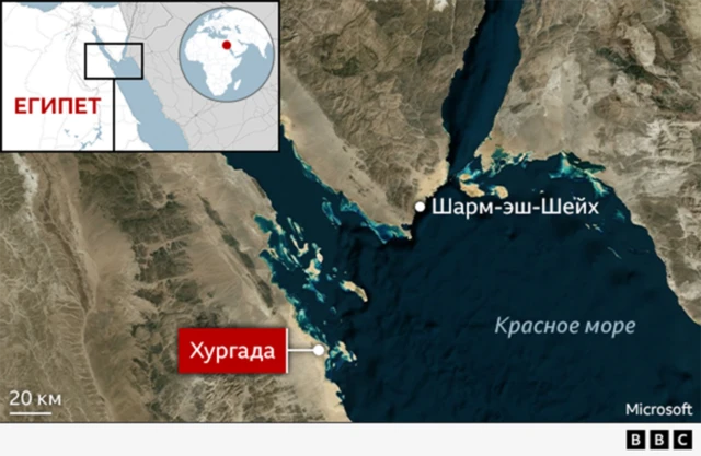 Карта Хургады и Красного моря