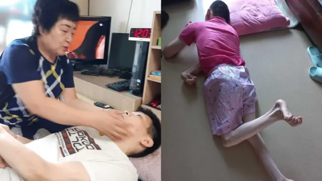 한정순 씨와 뇌성마비를 앓고 있는 아들