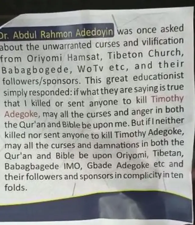 Iwe epe ti Adedoyin fun awọ akọroyin