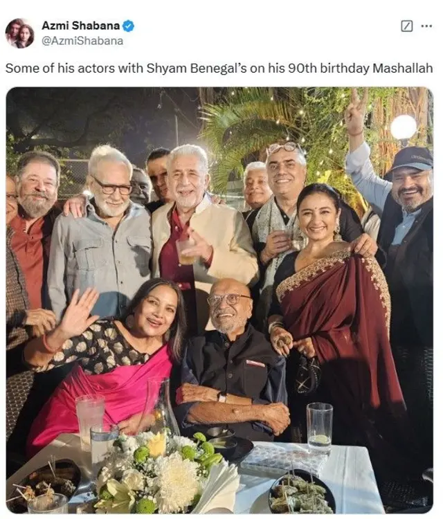 शबाना आझमी यांनी पोस्ट केलेला फोटो. 