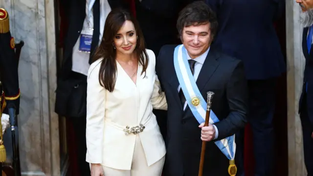 Victoria Villaruel y Javier Milei.