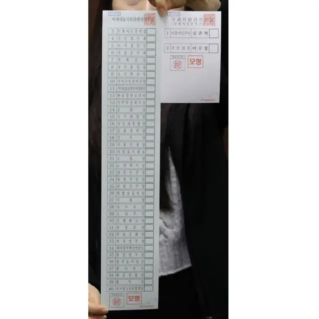 22대 총선 투표용지