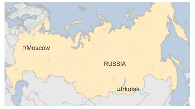 Map of Irkutsk in Russia