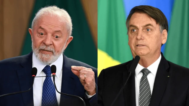 Montagem com fotosbet penaltyBolsonaro e Lula